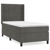 vidaXL Posteľn&yacute; r&aacute;m boxspring s matracom tmavosiv&yacute; 90x190 cm zamat