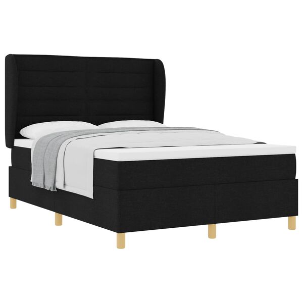 vidaXL Boxspring posteľ s matracom tmavo&scaron;ed&aacute; 90x190 cm Čierna l&aacute;tka