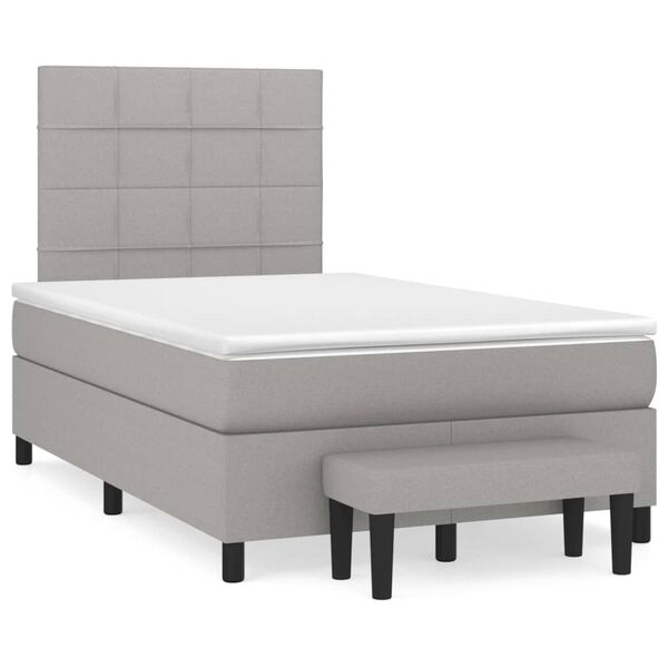 vidaXL Boxspring posteľ s matracom bledosiv&aacute; 120x200 cm l&aacute;tka