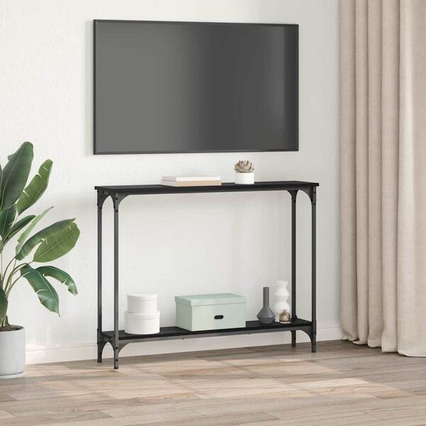 vidaXL Konzolov&yacute; st&ocirc;l Čierny dub 100 x 22,5 x 75 cm Kompozitn&eacute; drevo