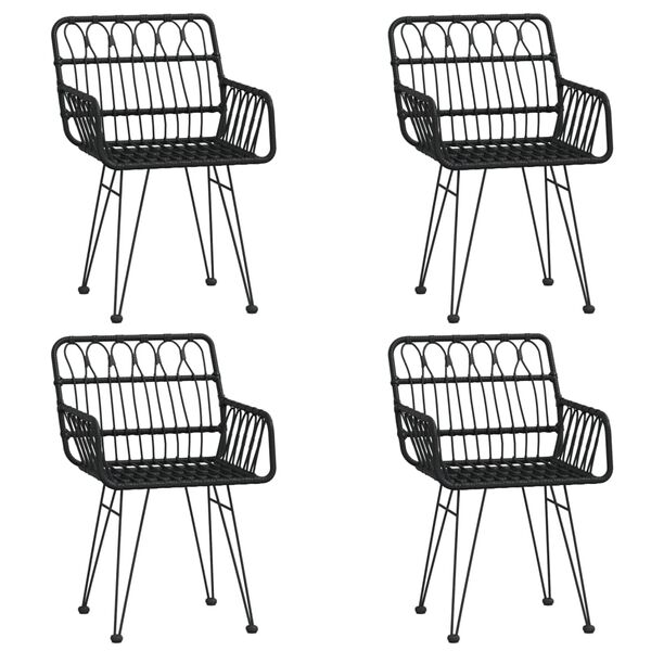 vidaXL 5-dielna z&aacute;hradn&aacute; jed&aacute;lensk&aacute; s&uacute;prava čierna polyratan