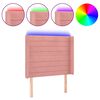 vidaXL Čelo postele s LED ružov&eacute; 93x16x118/128 cm zamat