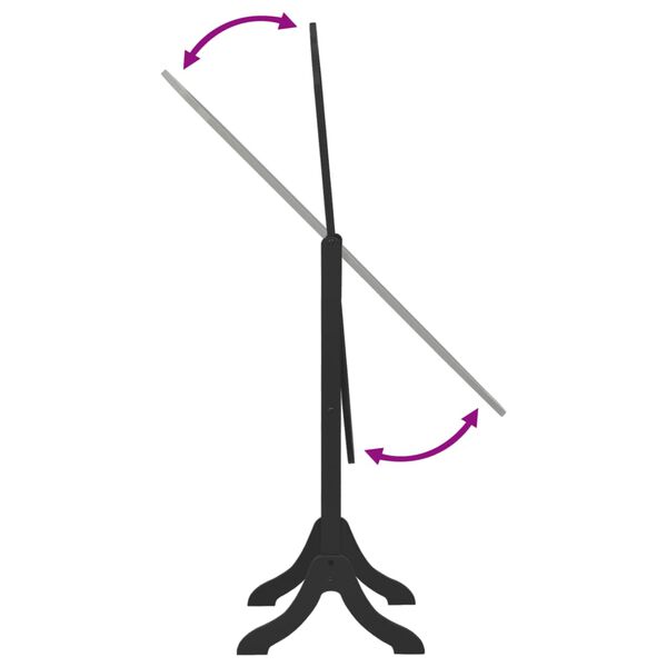 vidaXL Voľne stojace zrkadlo čierne 45,5x47,5x160 cm kompozitné drevo