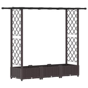 vidaXL Vyv&yacute;&scaron;en&yacute; z&aacute;hon s mriežkou a strechou Hned&aacute; 164 x 40 x 121 cm PP