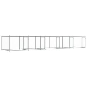 vidaXL Klietka pre psa s dvierkami &scaron;ed&aacute; 10x2x1,5 m pozinkovan&aacute; oceľ