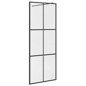 vidaXL Sprchov&aacute; z&aacute;stena z priehľadn&eacute;ho ESG skla 80x195 cm čierna