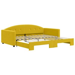 vidaXL Denn&aacute; posteľ s rozkladacou posteľou žlt&aacute; 100x200 cm zamat