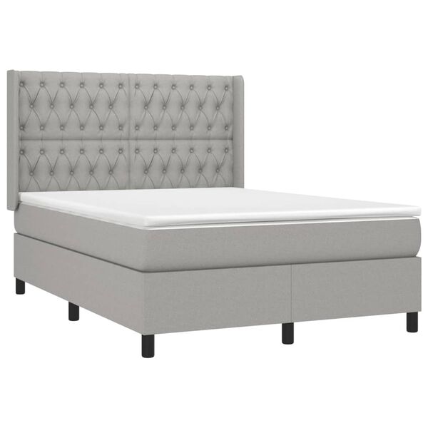 vidaXL Boxspring posteľ s matracom bledosiv&yacute; 140x190 cm l&aacute;tka