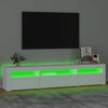 vidaXL TV skrinka s LED svetlami biela 195x35x40 cm
