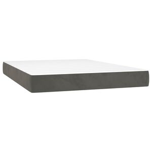 vidaXL Matrac s ta&scaron;tičkov&yacute;mi pružinami stredn&aacute; tvrdosť, tmavosiv&yacute; 137x190x20 cm, zamat