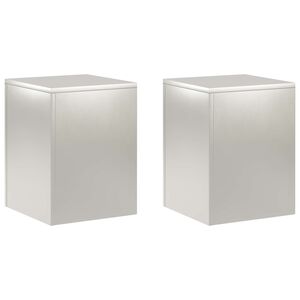 vidaXL Stojan na rastliny 2 pcs Strieborn&aacute; 30 x 30 x 40 cm Oceľ