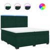 vidaXL Posteľn&yacute; r&aacute;m boxsping s matracom tmavozelen&yacute; 200x200 cm zamat