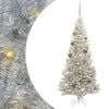 vidaXL Vianočn&yacute; stromček s LED osvetlen&iacute;m Strieborn&aacute; 180 cm PET a oceľ