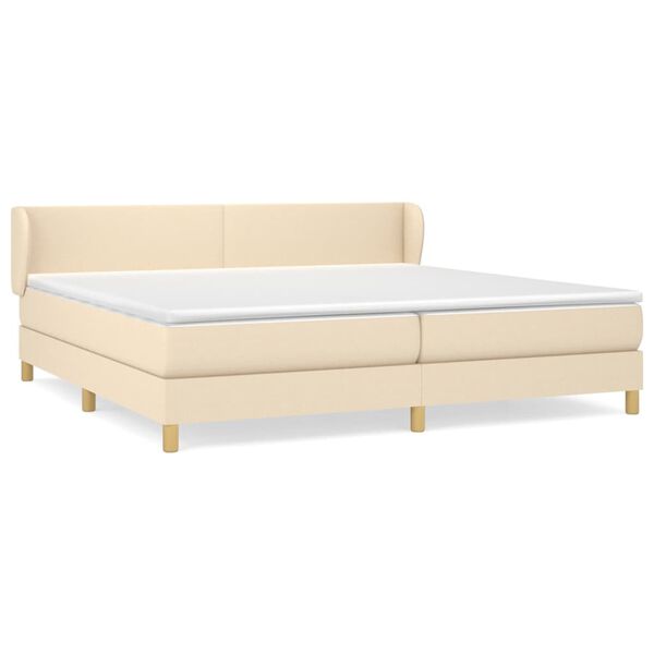 vidaXL Boxspring posteľ s matracom kr&eacute;mov&aacute; 200x200 cm l&aacute;tka