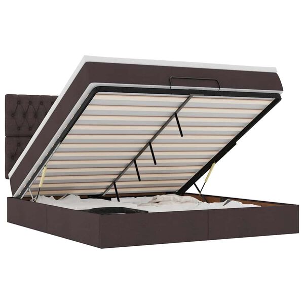 VidaXL Osmansk&aacute; posteľ s matracom Tmavohned&aacute; 180x200cm L&aacute;tka