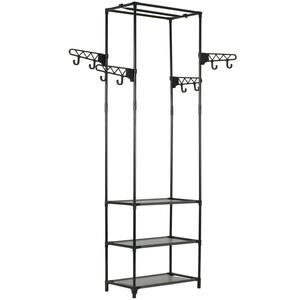 vidaXL Stojan na oblečenie, oceľ a netkan&aacute; l&aacute;tka 55x28,5x175cm, čierny