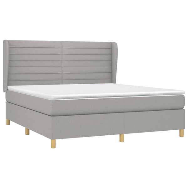 vidaXL Boxspring posteľ s matracom svetlosiv&aacute; 100x200 cm l&aacute;tka