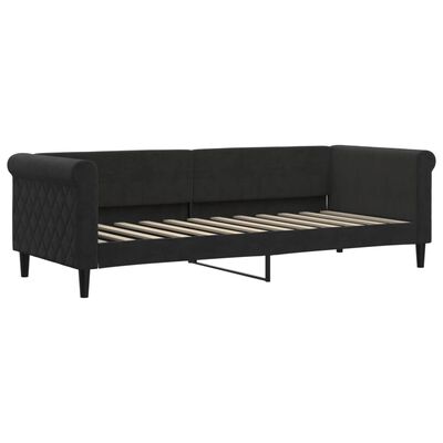 vidaXL Denná posteľ s matracom čierna 80x200 cm zamat
