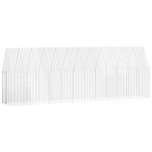 vidaXL Klietka pre sliepky 2 ks Strieborn&aacute; 600 x 100 x 210 cm