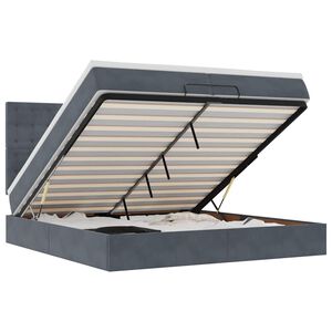 vidaXL Osmansk&yacute; r&aacute;m postele s matracmi tmavosiv&aacute; 200x200 cm zamat