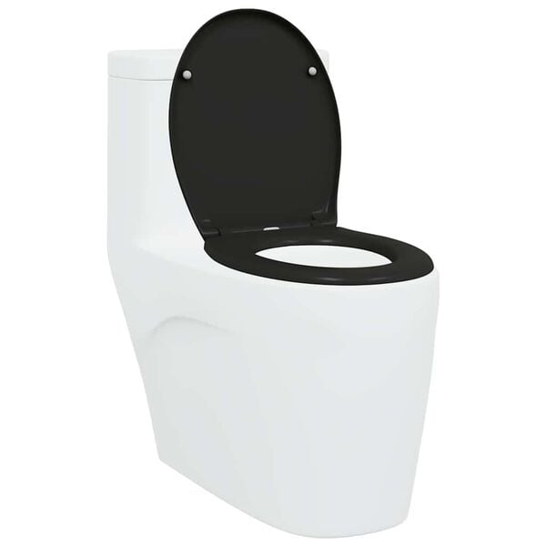 vidaXL Rýchlo uvoľňovacie wc sedátko Čierna 44.8 x 37.3 x 4.2 cm