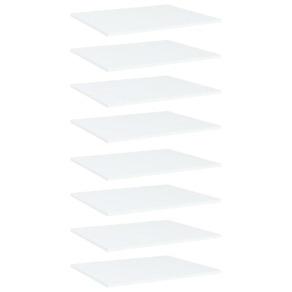 vidaXL Prídavné police 8 ks, biele 60x50x1,5 cm, drevotrieska