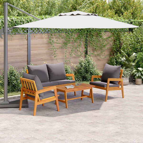 vidaXL Bistro s&uacute;prava s vank&uacute;&scaron;om 4 pcs Hned&aacute; Pevn&eacute; ak&aacute;ciov&eacute; drevo