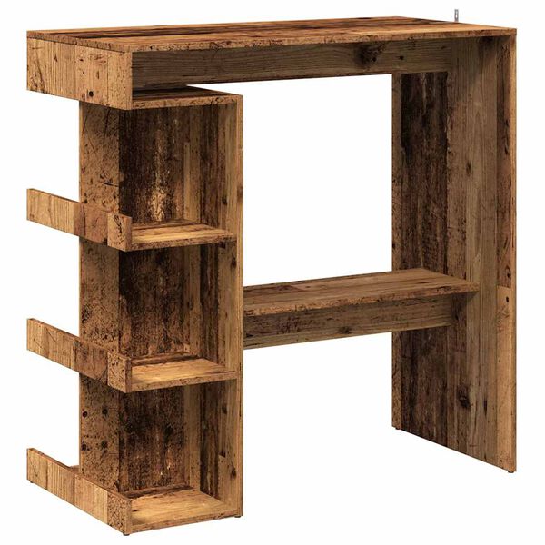 vidaXL Barový stôl s úložným stojanom Old Wood 100x48x101,5 cm