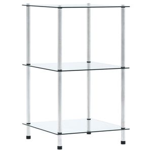 vidaXL Reg&aacute;l s 3 policami, priehľadn&yacute; 40x40x67 cm, tvrden&eacute; sklo
