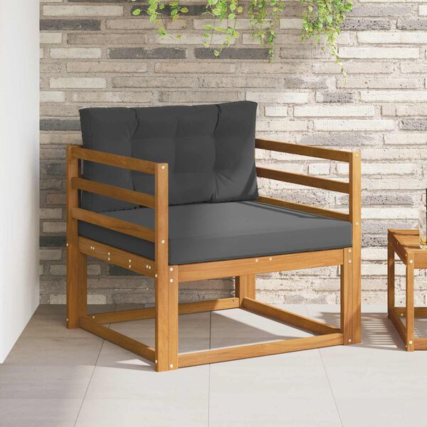 vidaXL Z&aacute;hradn&aacute; stredn&aacute; sedačka Pevn&eacute; ak&aacute;ciov&eacute; drevo Pr&iacute;rodn&aacute;