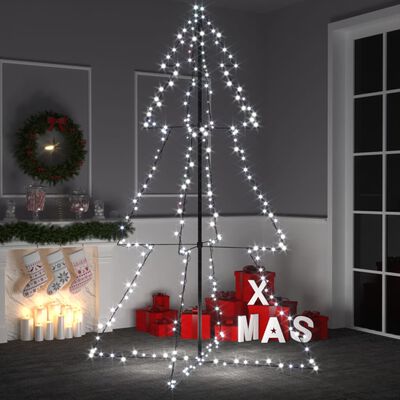 vidaXL Vianočný stromček, kužeľ, 240 LED, dovnútra aj von 118x180 cm