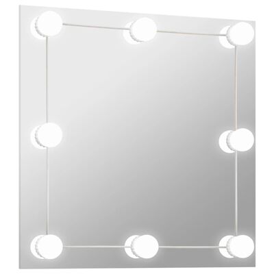 vidaXL Nástenné zrkadlo s LED svetlami štvorcové sklo