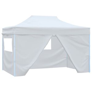 vidaXL Skladac&iacute; p&aacute;rty stan so 4 stenami 3x4,5 m, biely