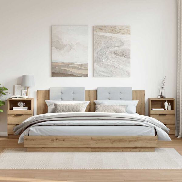 vidaXL Nočn&eacute; stol&iacute;ky 2 ks dub artisan 40x36x65 cm kompozitn&eacute; drevo