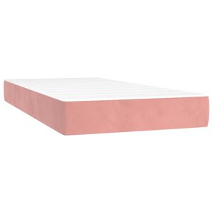 vidaXL Matrac s ta&scaron;tičkov&yacute;mi pružinami stredn&aacute; tvrdosť ružov&yacute; 120x190x20 cm zamat
