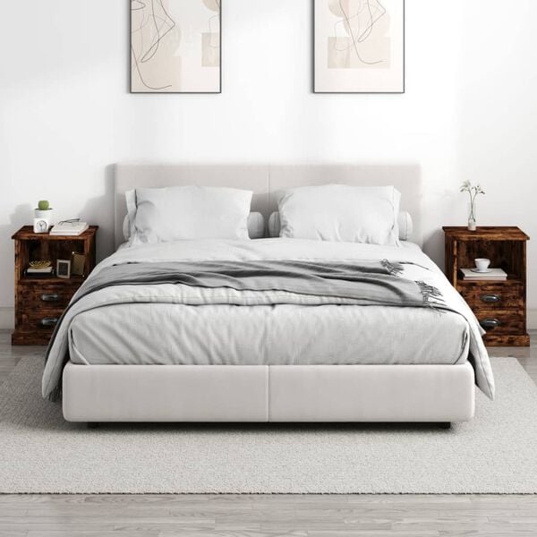 vidaXL Nočné stolíky 2 ks dymový dub 43x36x60 cm