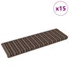 vidaXL Samolepiace schodov&eacute; rohože 15 pcs Hned&aacute; 65 x 21 x 4 cm