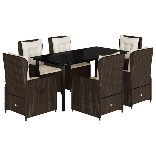 vidaXL 7-dielna z&aacute;hradn&aacute; jed&aacute;lensk&aacute; s&uacute;prava a vank&uacute;&scaron;e hned&aacute; polyratan