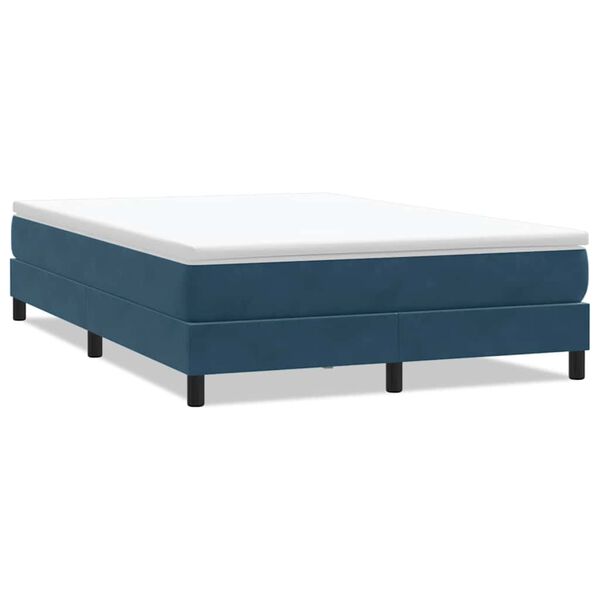 vidaXL Box Spring Posteľ bez matraca Tmavomodr&aacute; 140x220 cm Zamat