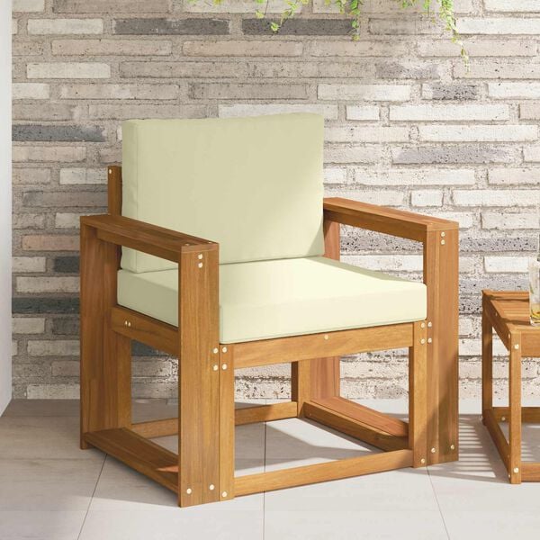 vidaXL Vonkaj&scaron;ia pohovka Mas&iacute;vne ak&aacute;ciov&eacute; drevo a polyester Pr&iacute;rodn&aacute;