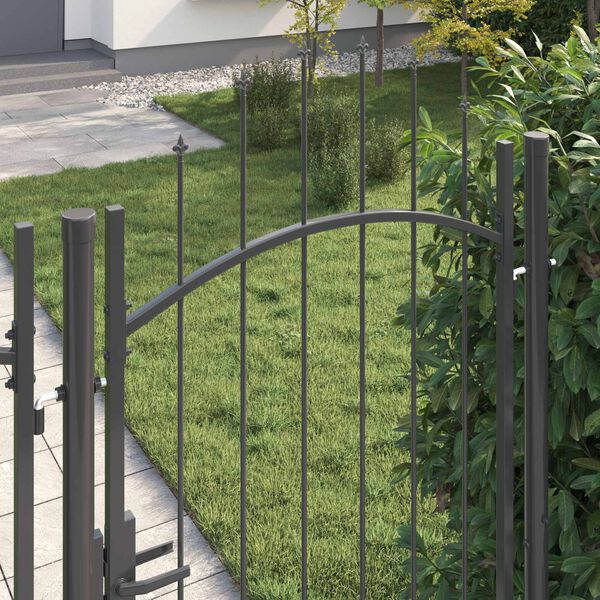 vidaXL Záhradná brána so zámkom Sivá 100 x 200 cm Oceľ