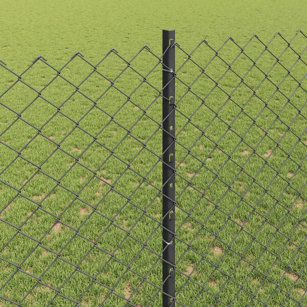 vidaXL Plot s podperou Sivá 1,4 x 10 m Ocel a PVC