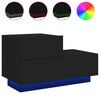 vidaXL Nočn&yacute; stol&iacute;k s LED svetlami čierny 70x36x40,5 cm