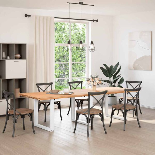 vidaXL Nohy k jedálenskému stolu v tvare U, 3 ks, biele, 90 x (72-73) cm, oceľové