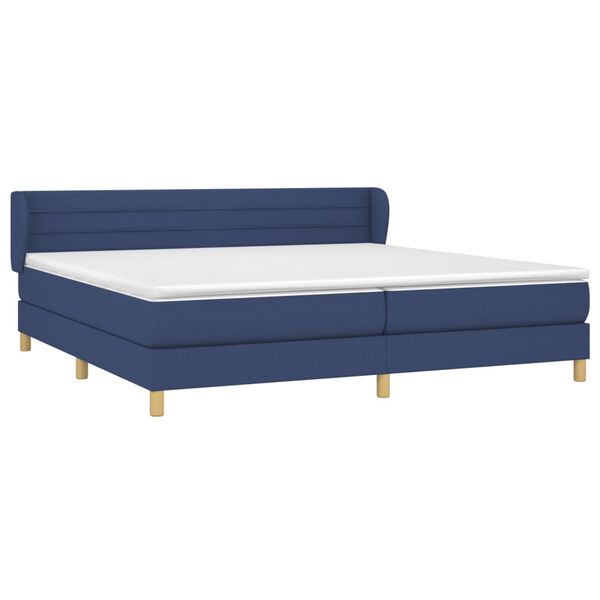 vidaXL Boxspring posteľ s matracom modr&aacute; 200x200 cm l&aacute;tka