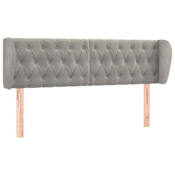 vidaXL Čelo postele so z&aacute;hybmi bledosiv&eacute; 147x23x78/88 cm zamat