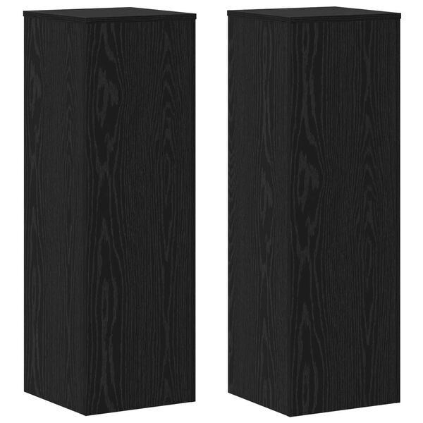 vidaXL Stojan na rastliny 2 pcs Čierny dub 33 x 33 x 100 cm
