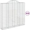 vidaXL Obl&uacute;kov&eacute; gabi&oacute;nov&eacute; ko&scaron;e 10 ks 200x50x180/200 pozinkovan&eacute; železo
