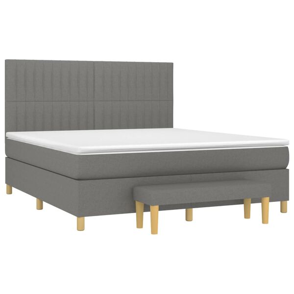 vidaXL Boxspring posteľ s matracom tmavosiv&aacute; 180x200 cm l&aacute;tka