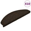 vidaXL Schodov&eacute; rohože, samolepiace, 10 ks, 65x21x4 cm, tmavohned&eacute;, polkruhov&eacute;, veľk&eacute;